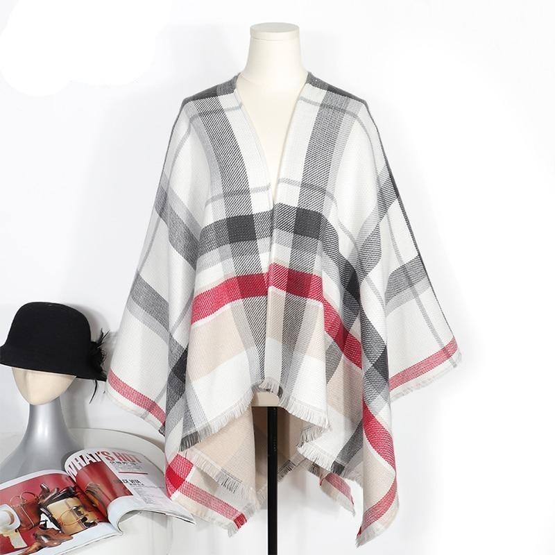 Châle Triangulaire Femme 2025 - Poncho Ouvert, élégant Pour L'automne Et L'hiver