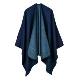 Poncho Bleu Femme