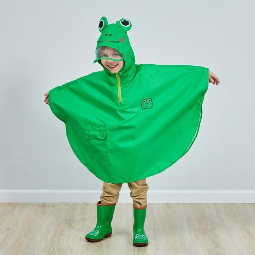 Poncho Pluie Enfant 2 Pièces - Imperméable EVA Avec Poche Sac à Dos - Jaune/Violet - 110x55 Cm
