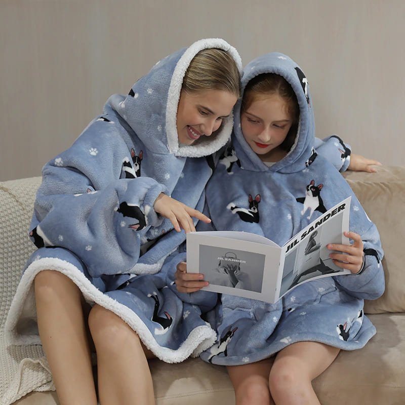 Plaid Polaire Poncho 116x134 Cm - Motif Vache - Doux Et Chaud - Idéal Pour Canapé Ou Cadeau Déco