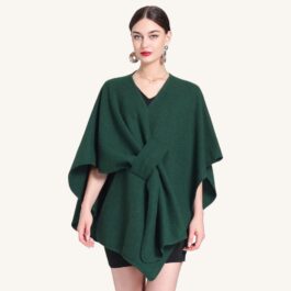 Poncho Châle Croisé Vert