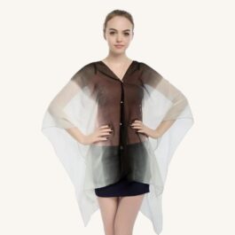 Poncho en Mousseline Noir