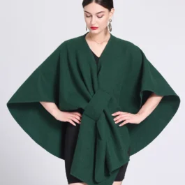 Poncho Châle Croisé Vert