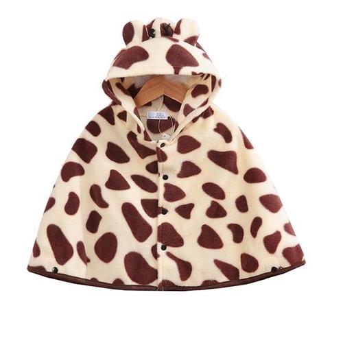 poncho bebe coton a capuche girafe jpg