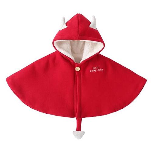 poncho bebe coton chaud rouge mois jpg