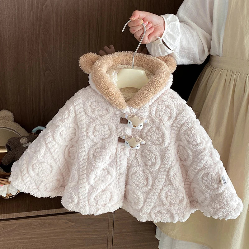 poncho chaud bebe beige ans jpg