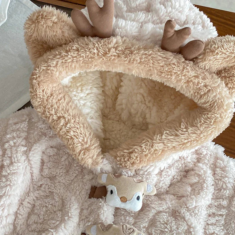 poncho chaud bebe beige ans jpg