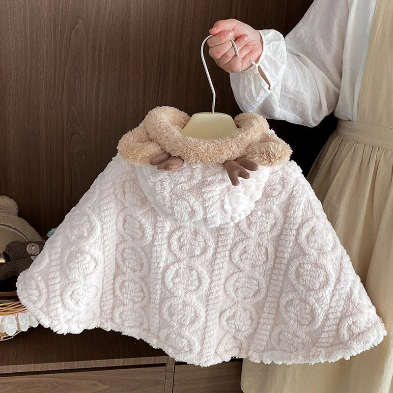 poncho chaud bebe beige ans jpg