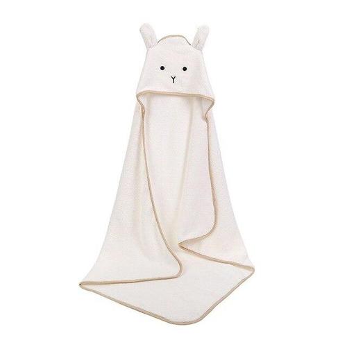 poncho de bain bebe velours blanc jpg
